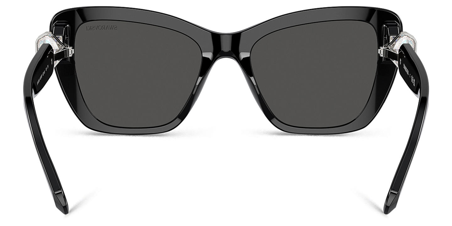 نظارات شمسية طراز كات آي مزدانة بالكريستال من سواروفسكي بلون أسود - صورة المنتج 3