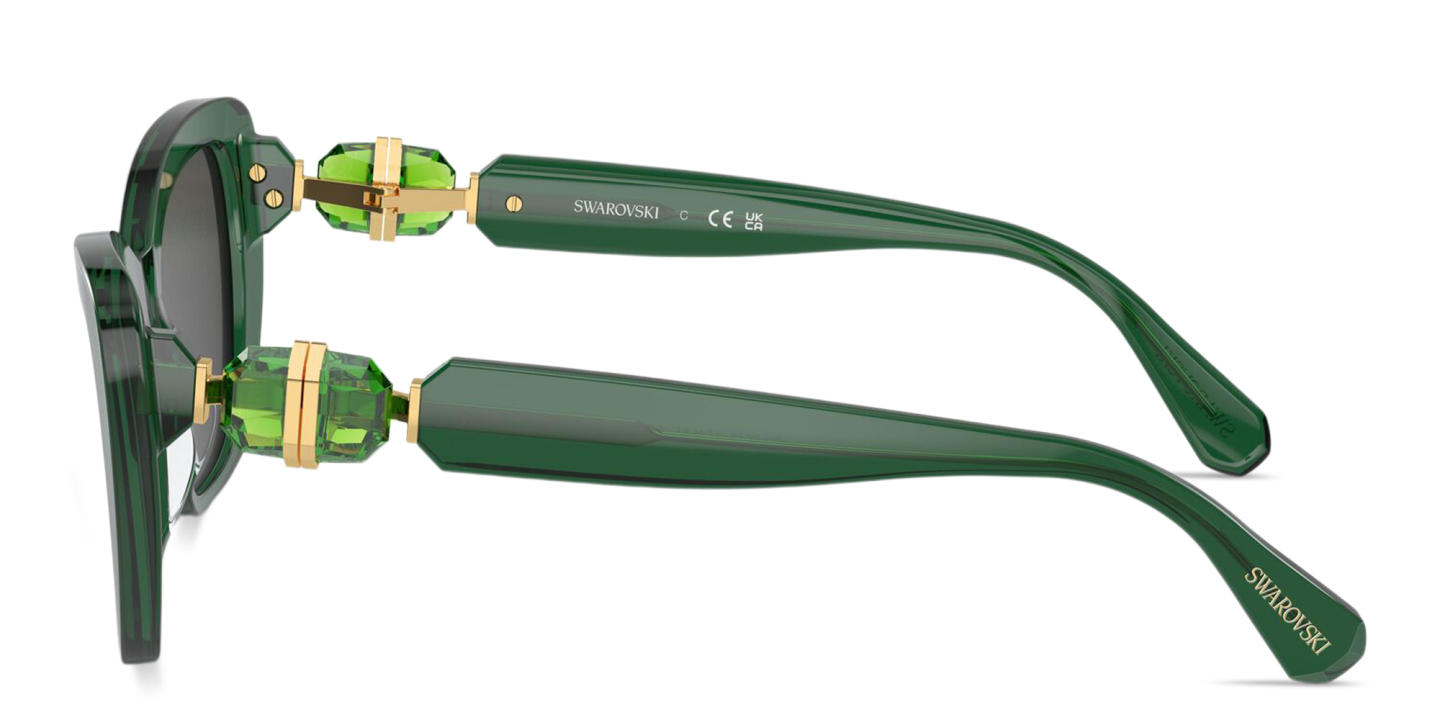 Swarovski Crystal-Embellished Cat in Green – Product Photo 2