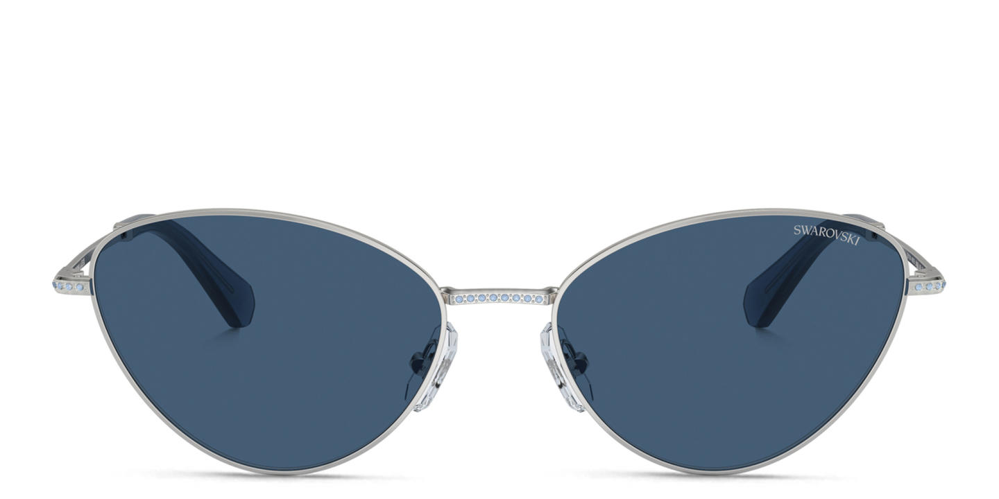 Swarovski Crystal-Embedded Cat-Eye Sunglasses in Silver – Product Photo 0