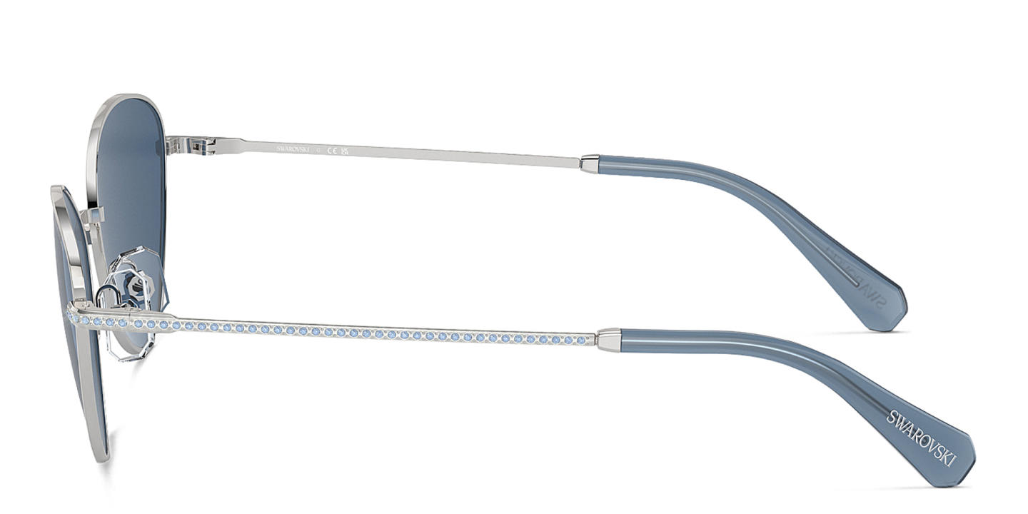 Swarovski Crystal-Embedded Cat-Eye Sunglasses in Silver – Product Photo 2