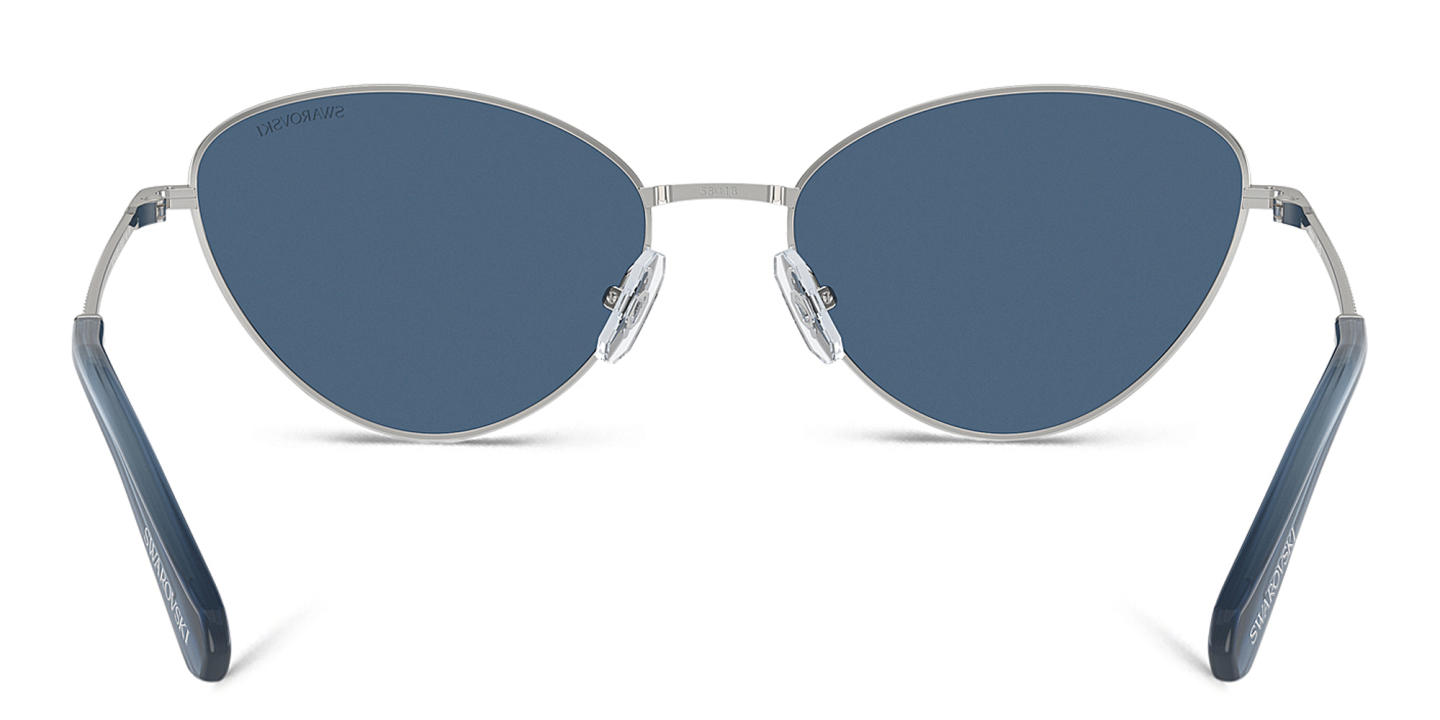 Swarovski Crystal-Embedded Cat-Eye Sunglasses in Silver – Product Photo 3