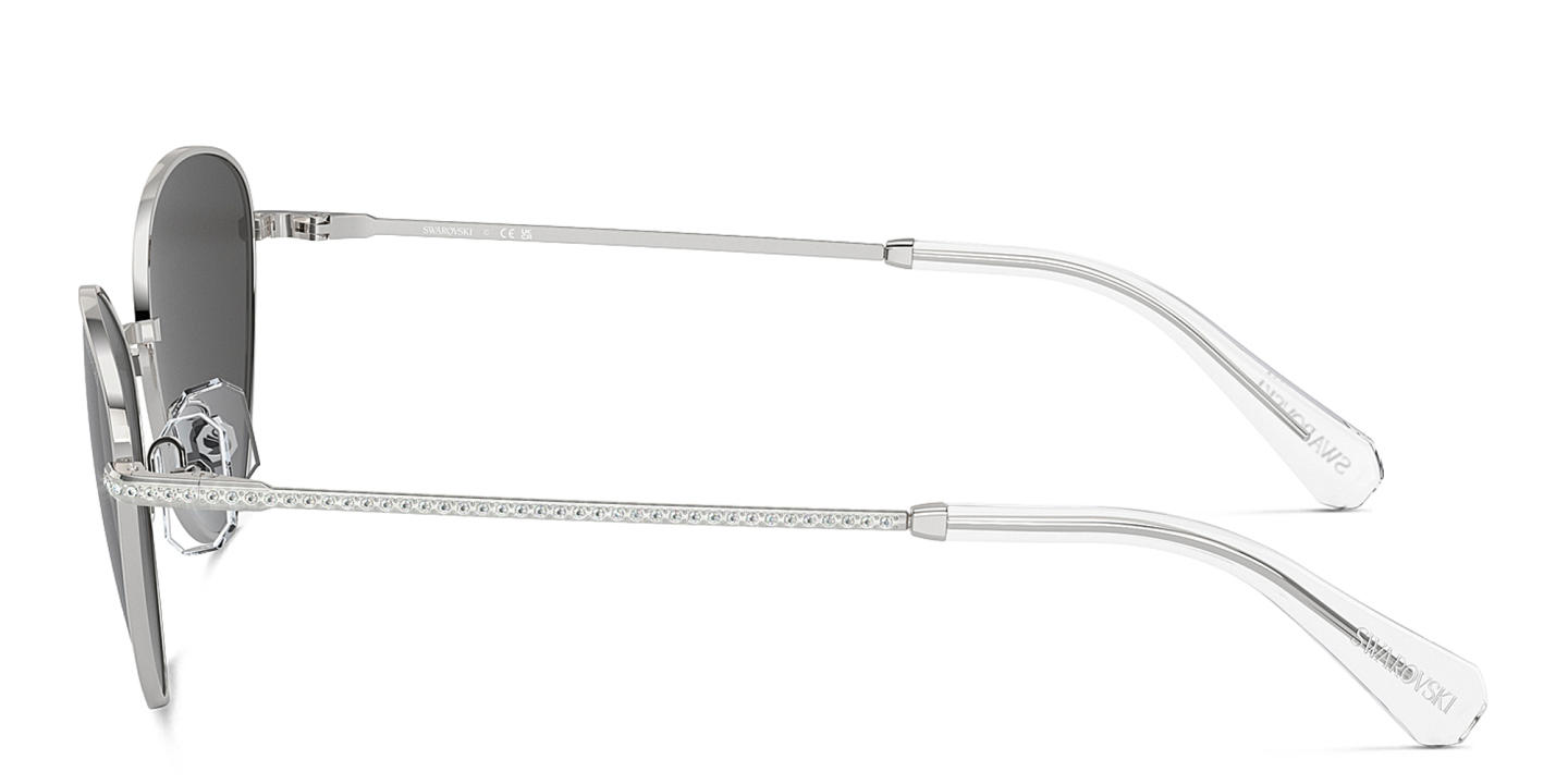 Swarovski Crystal-Embedded Cat-Eye Sunglasses in Silver – Product Photo 2