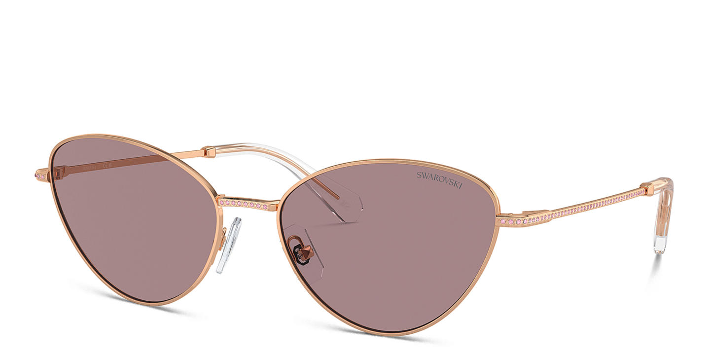 Swarovski Crystal-Embedded Cat-Eye Sunglasses in Rose Gold – Product Photo 1