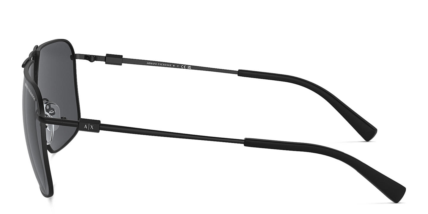 Armani Exchange A|X Logo Pilot Sunglasses in Black – Product Photo 2