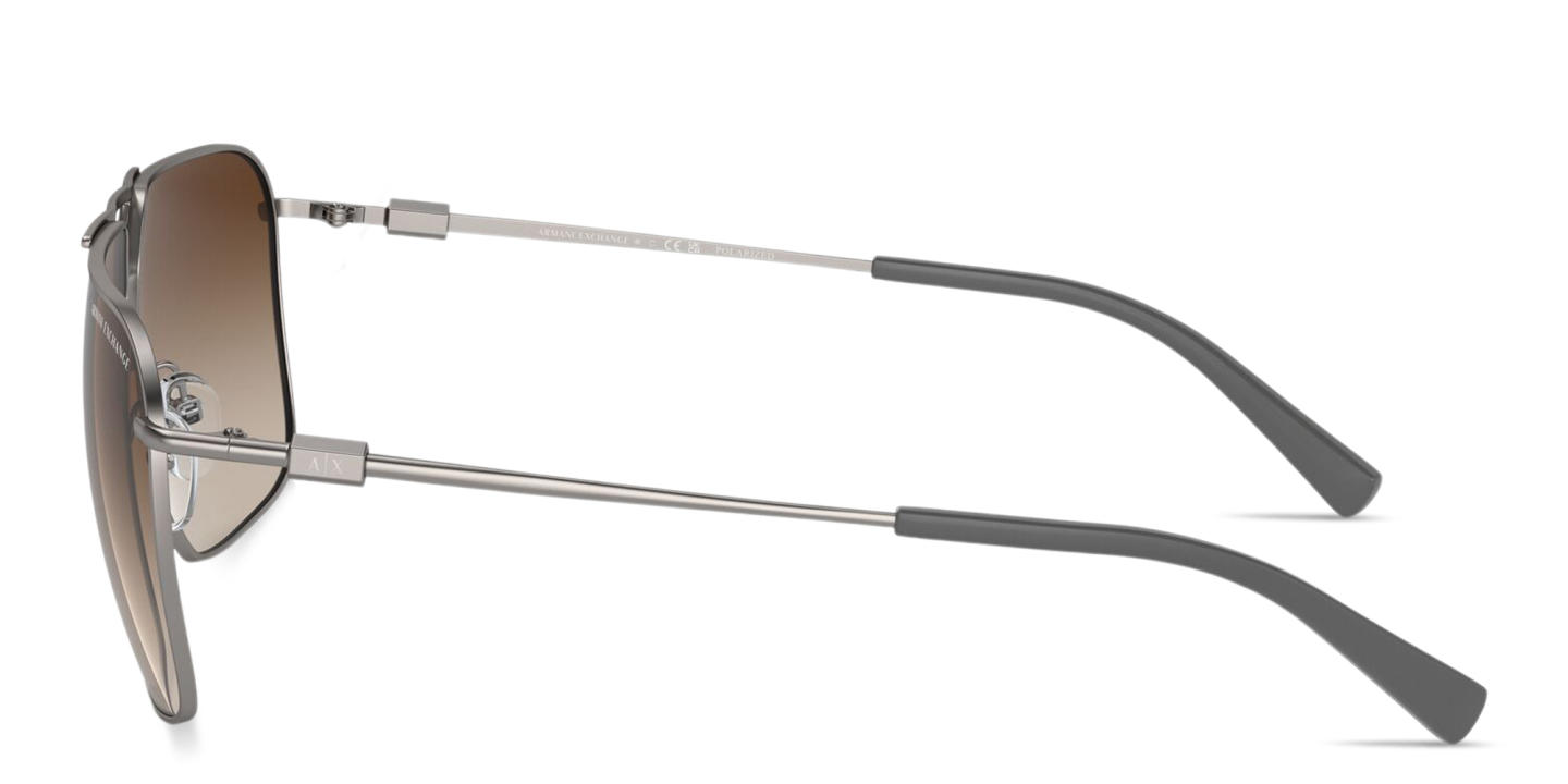 نظارات شمسية طراز بايلوت بشعار A|X من أرماني إكستشينج بلون رصاصي - صورة المنتج 2