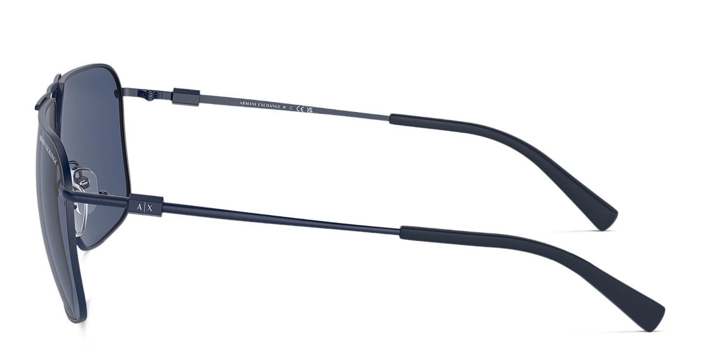 Armani Exchange A|X Logo Pilot Sunglasses in Blue – Product Photo 2