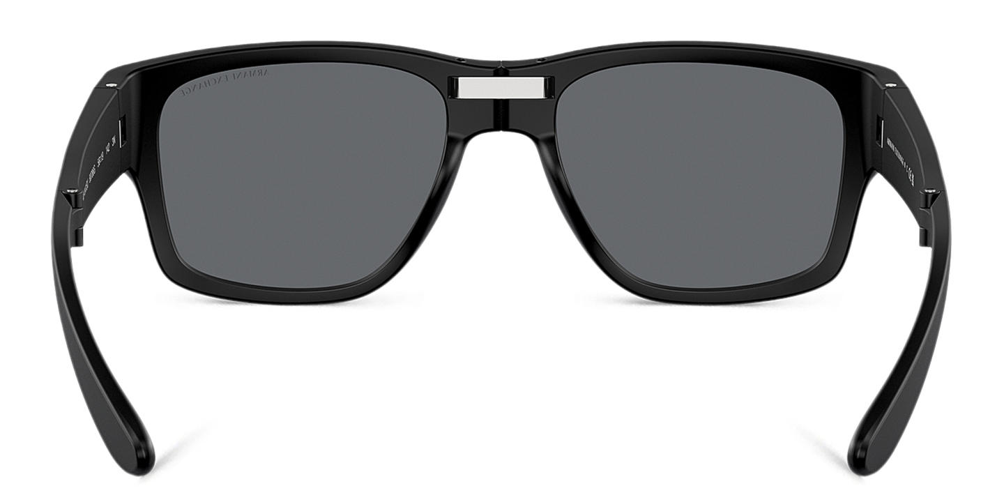 Shop Armani Exchange Logo-Print Square Sunglasses in Black online.