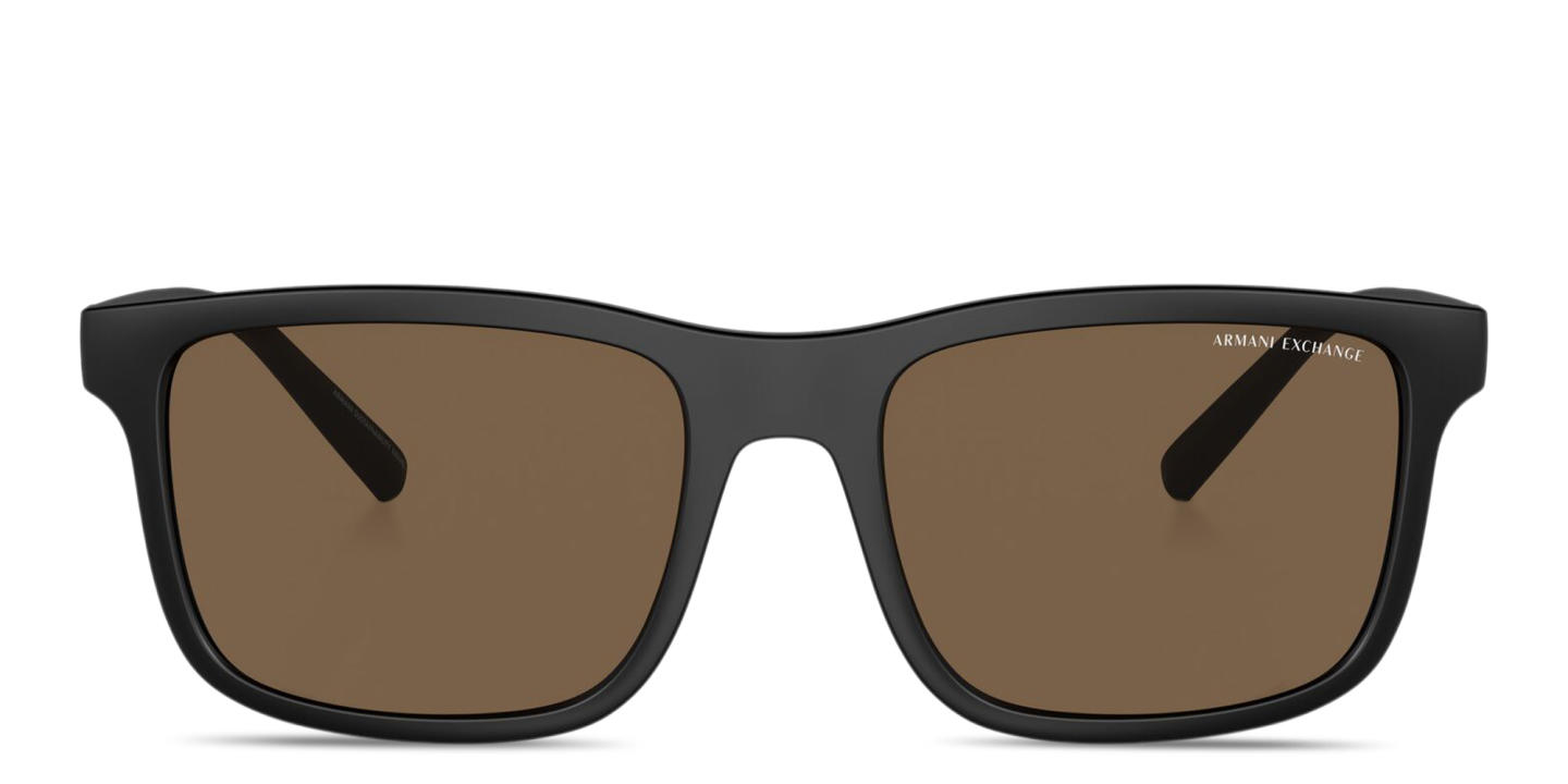 Armani Exchange Logo Signature Rectangle Sunglasses in Black – Product Photo 0