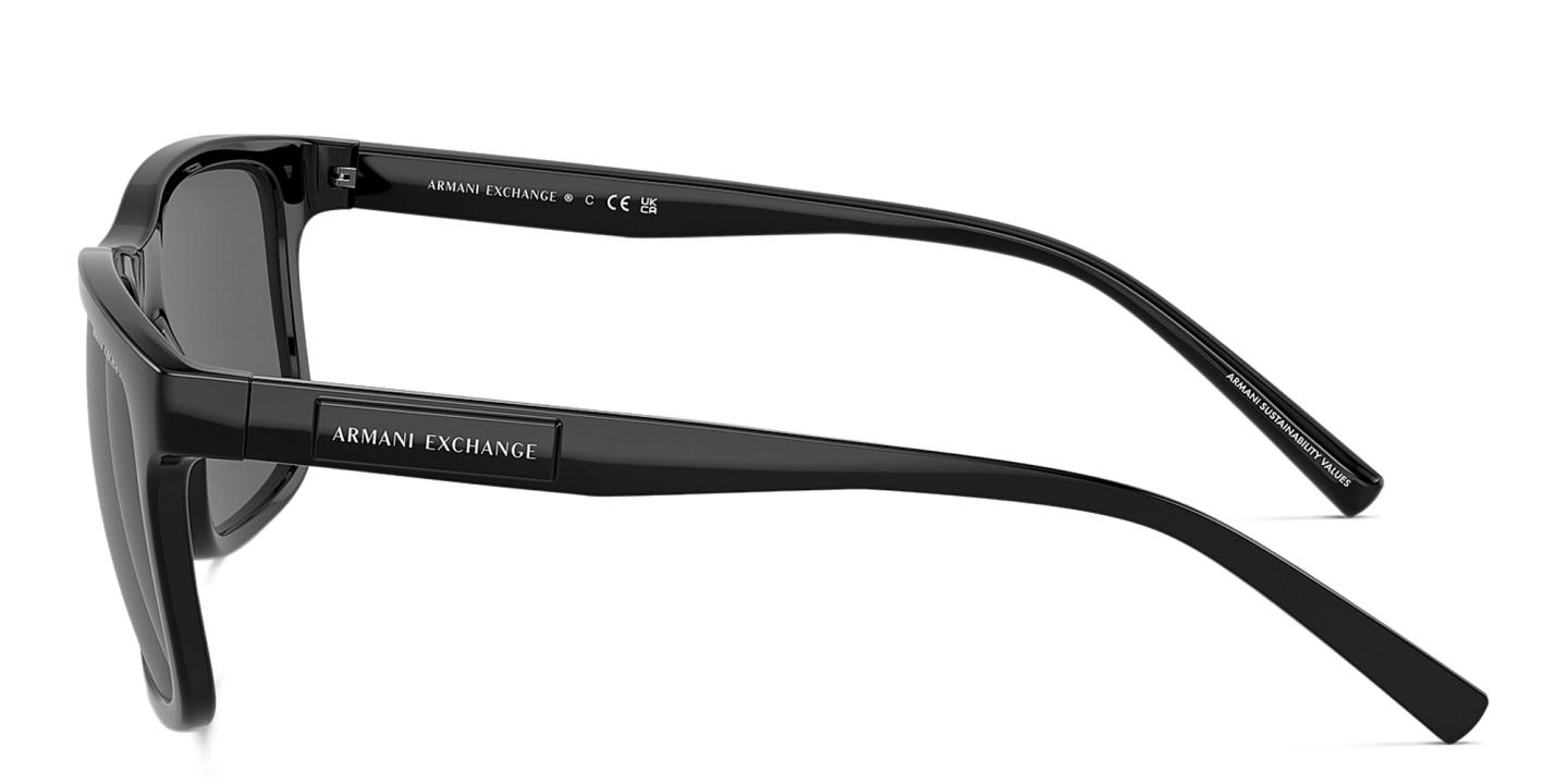 Armani Exchange Logo Signature Rectangle Sunglasses in Black – Product Photo 2