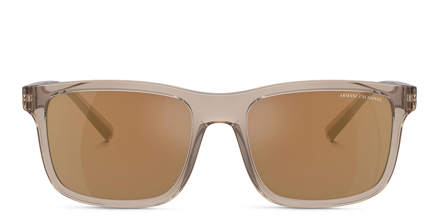 Armani Exchange Logo Signature Rectangle Sunglasses in Brown – Product Photo 0