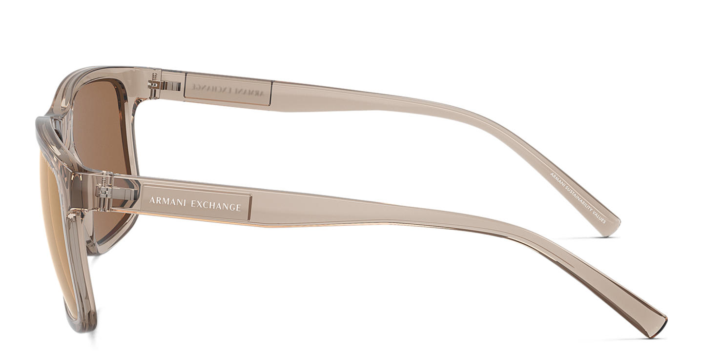 Armani Exchange Logo Signature Rectangle Sunglasses in Brown – Product Photo 2