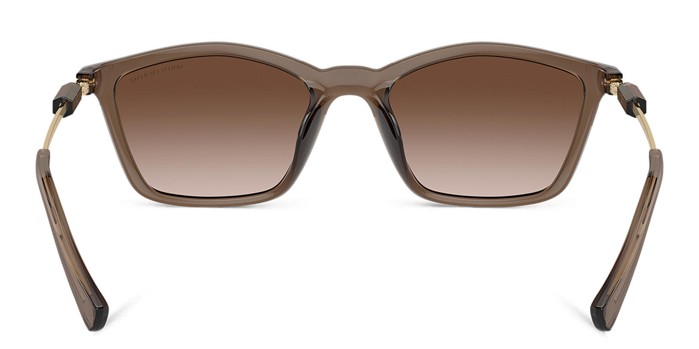 Shop Armani Exchange A|X Logo Irregular Sunglasses in Brown online.
