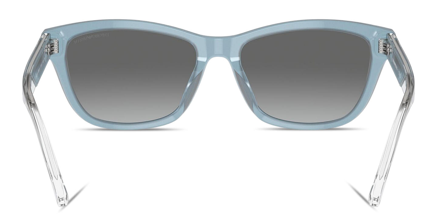 Shop Emporio Armani Eagle Logo Cat-Eye Sunglasses in Opaline blue online.