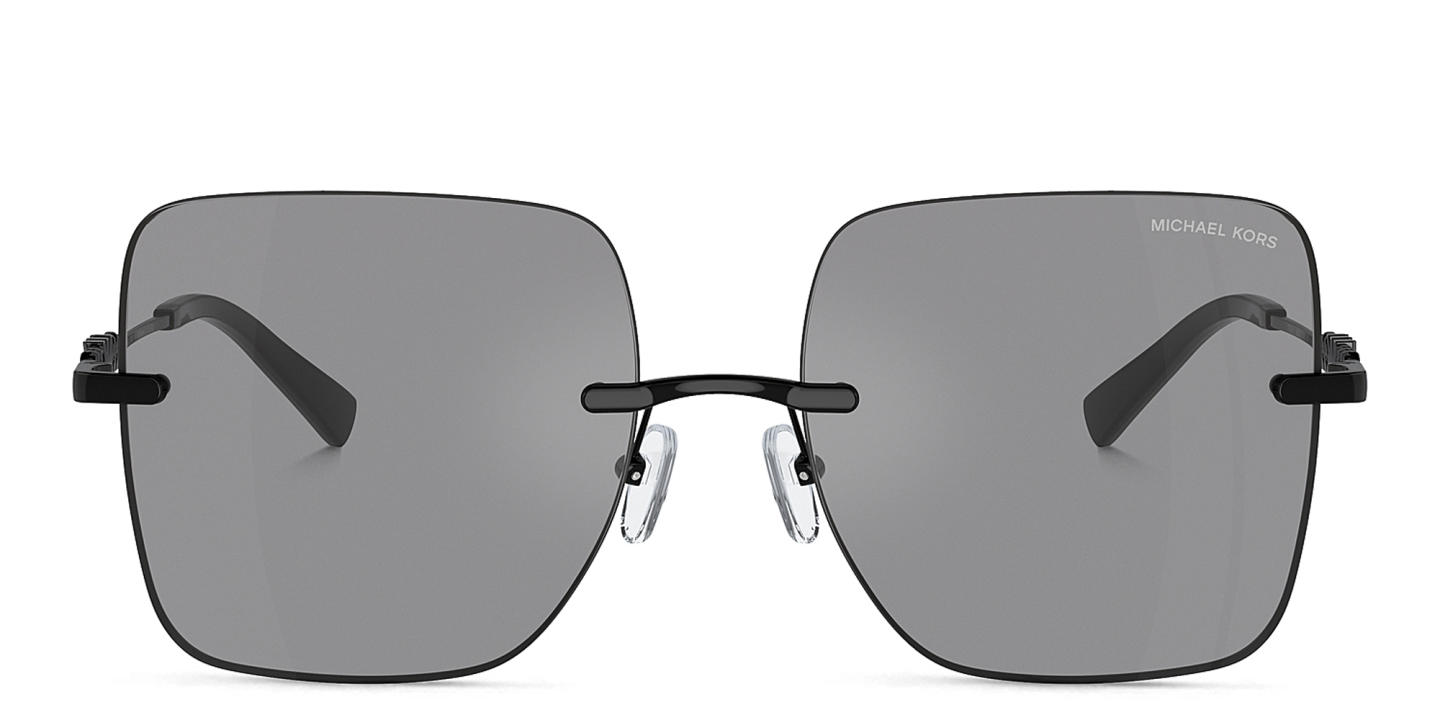 Michael Kors Québec Oversized Rimless Square Sunglasses in Black – Product Photo 0