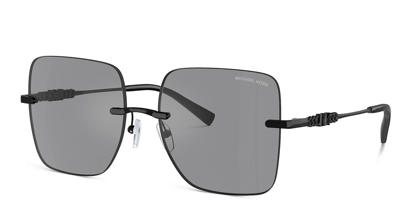 Michael Kors Québec Oversized Rimless Square Sunglasses in Black – Product Photo 1