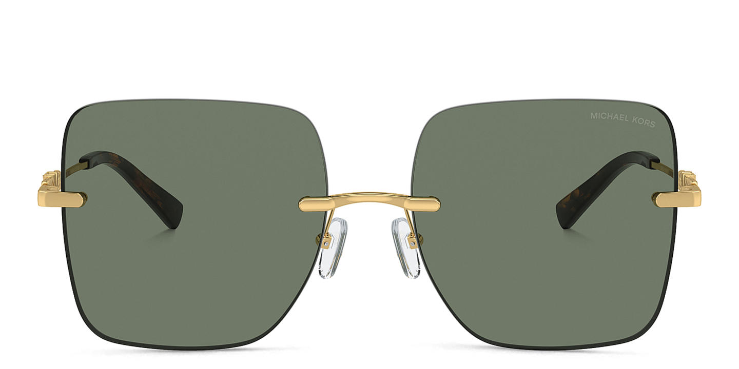 Michael Kors Québec Oversized Rimless Square Sunglasses in Green – Product Photo 0