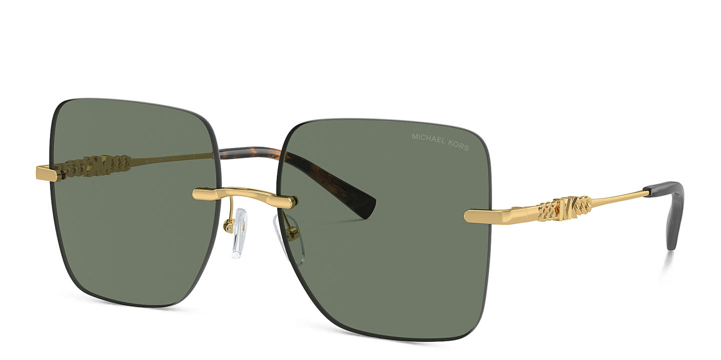 Michael Kors Québec Oversized Rimless Square Sunglasses in Gold – Product Photo 1