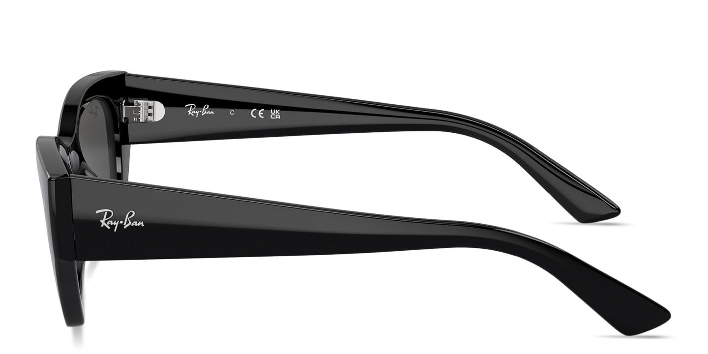 Shop Ray-Ban Zena Bio-Based Unisex Irregular Sunglasses in Black online.