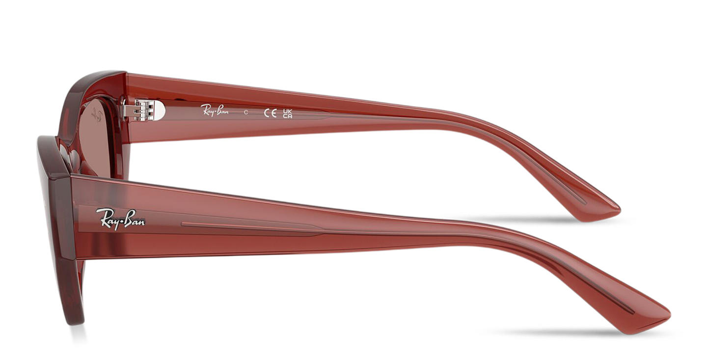 Shop Ray-Ban Zena Bio-Based Unisex Irregular Sunglasses in Transparent Brown online.