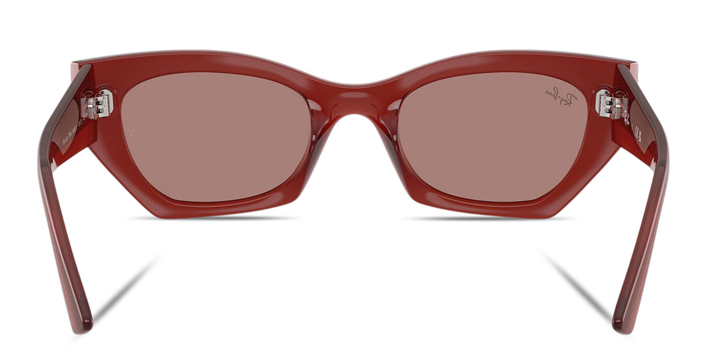 Shop Ray-Ban Zena Bio-Based Unisex Irregular Sunglasses in Transparent Brown online.