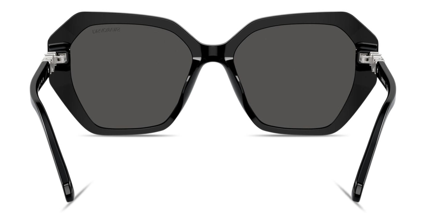 Swarovski Crystal Irregular Sunglasses in Black – Product Photo 3