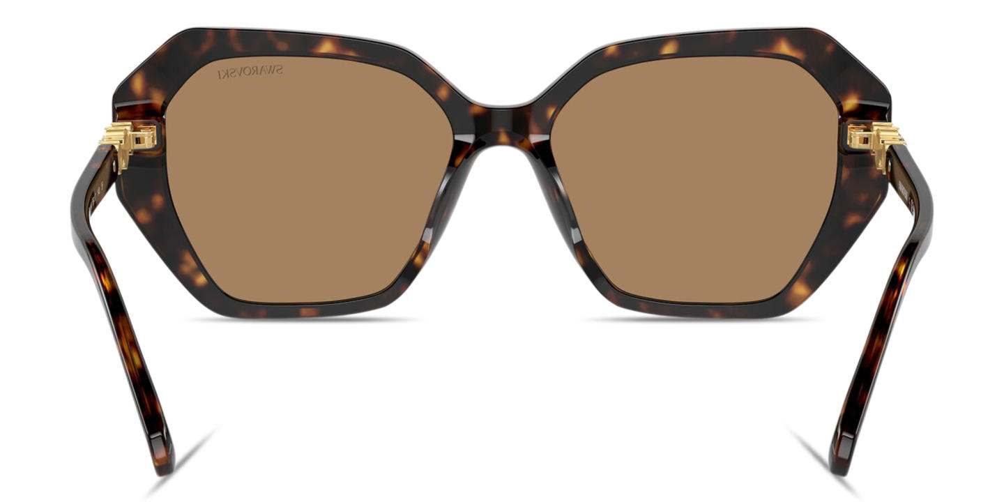 Swarovski Crystal Irregular Sunglasses in Havana – Product Photo 3