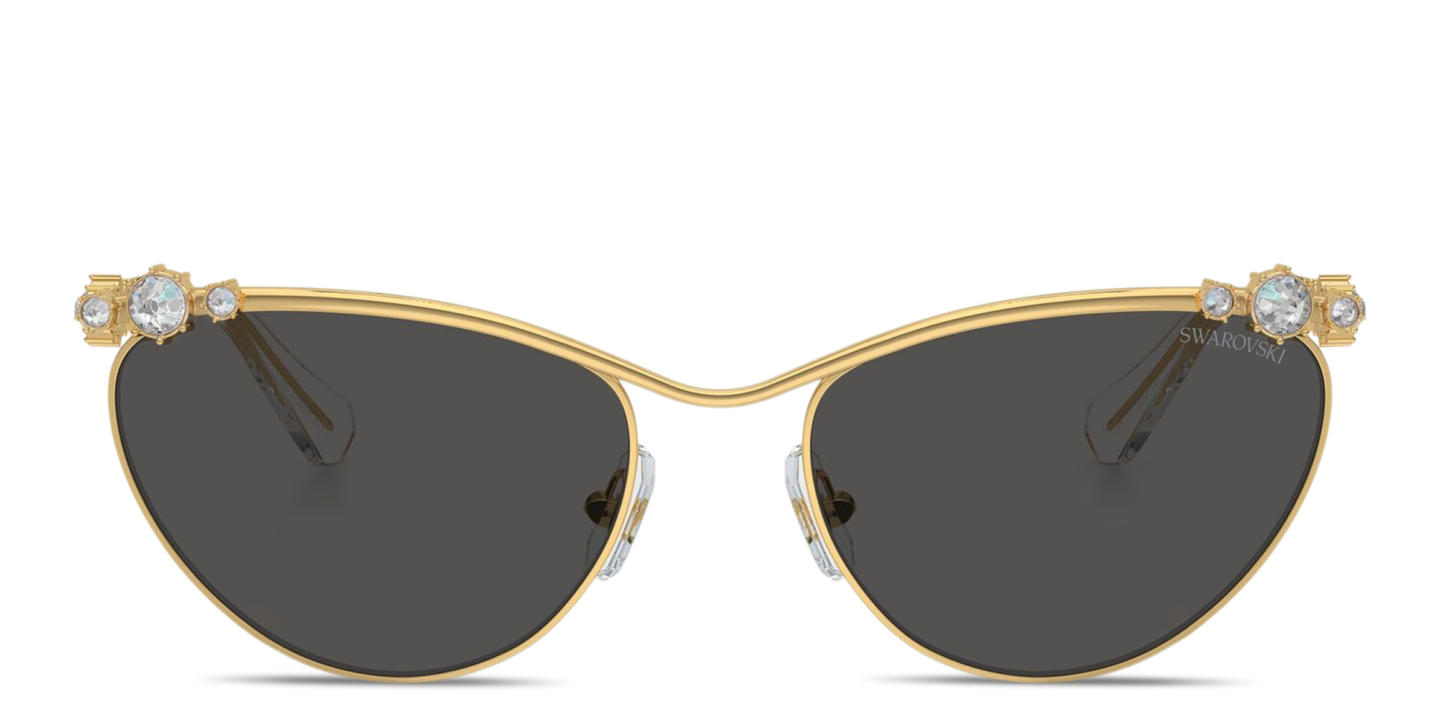 Shop Swarovski Crystal-Embellished Cat-Eye Sunglasses in Gold online.