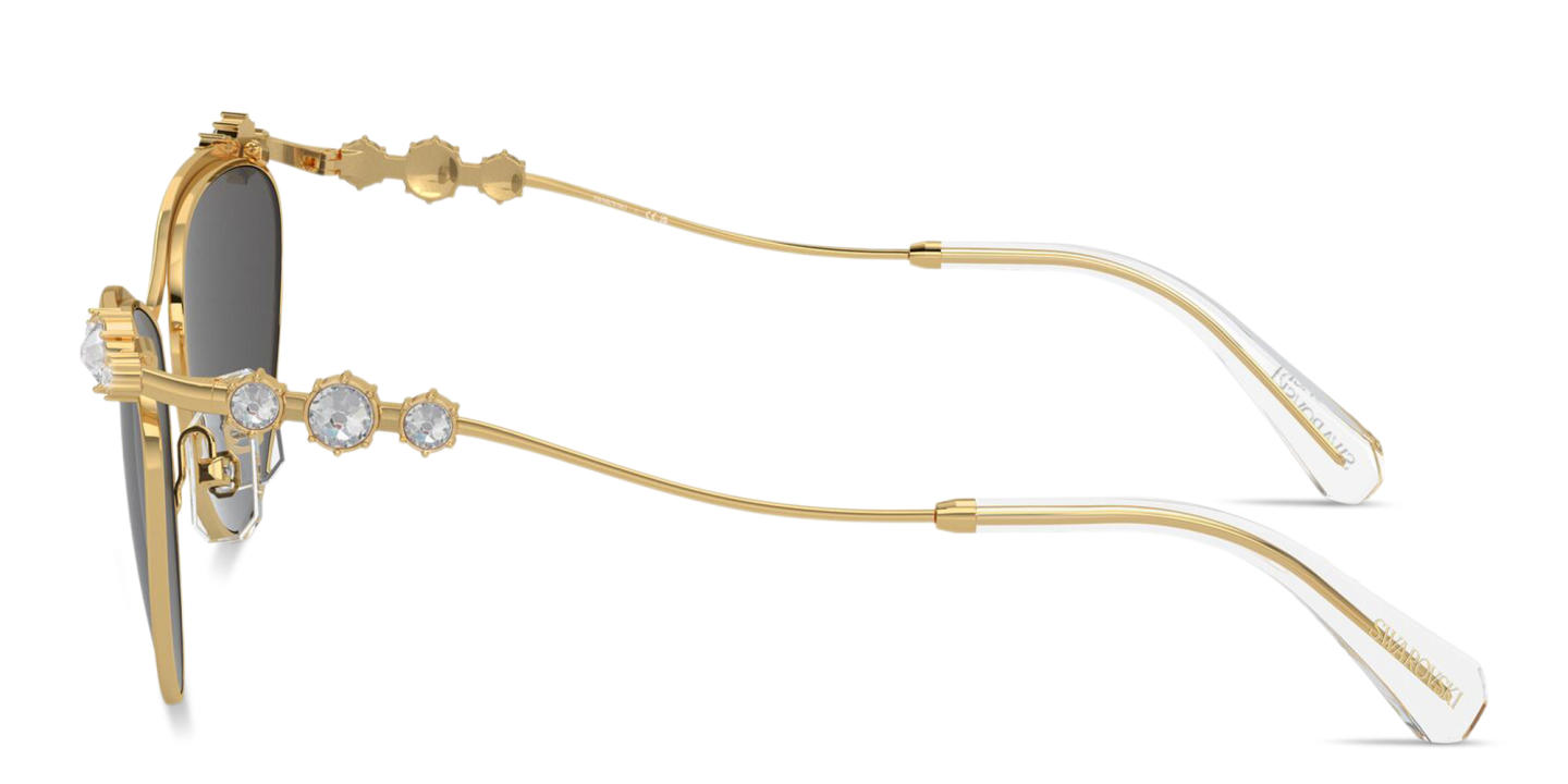 Shop Swarovski Crystal-Embellished Cat-Eye Sunglasses in Gold online.