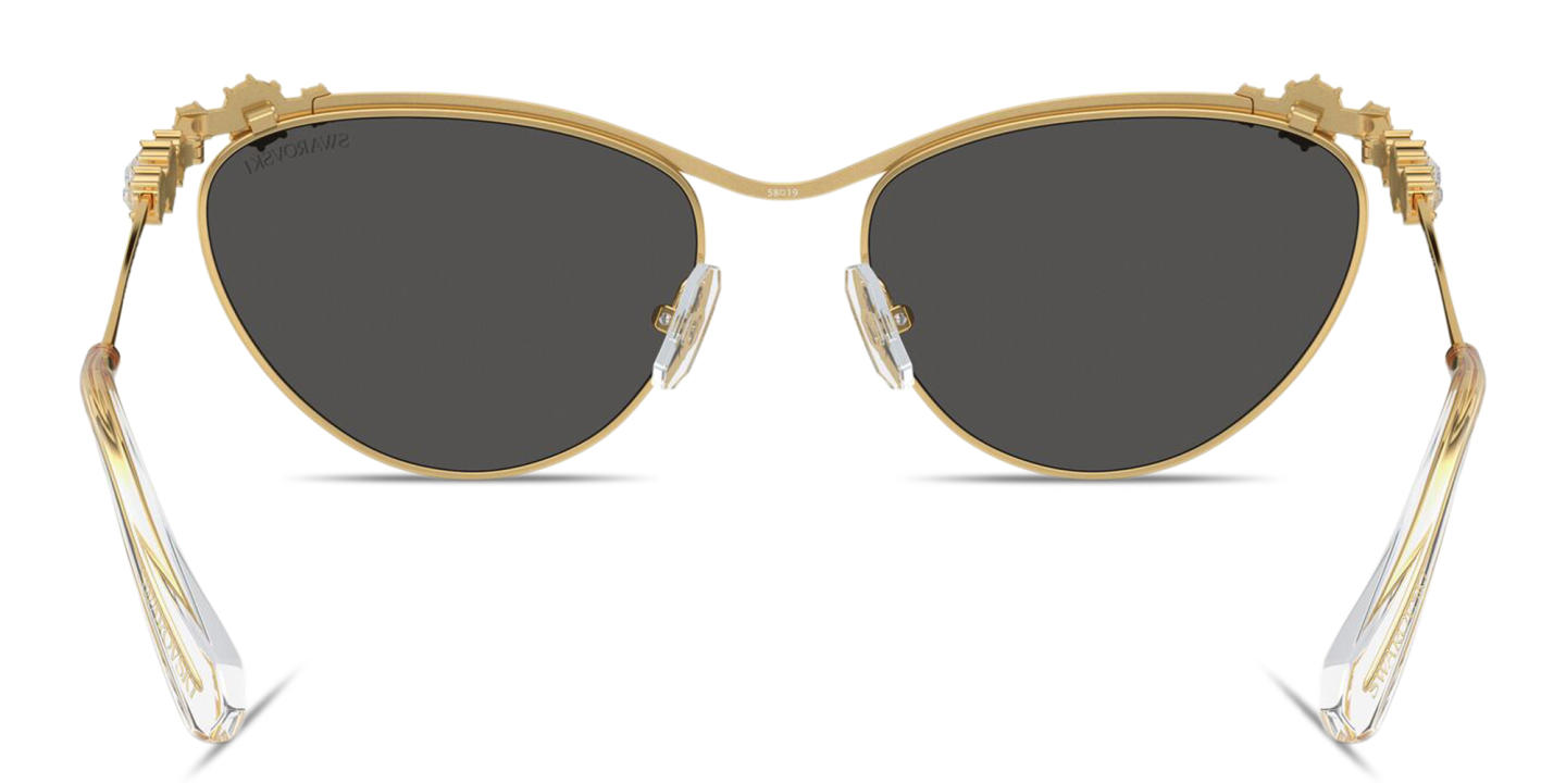 Shop Swarovski Crystal-Embellished Cat-Eye Sunglasses in Gold online.