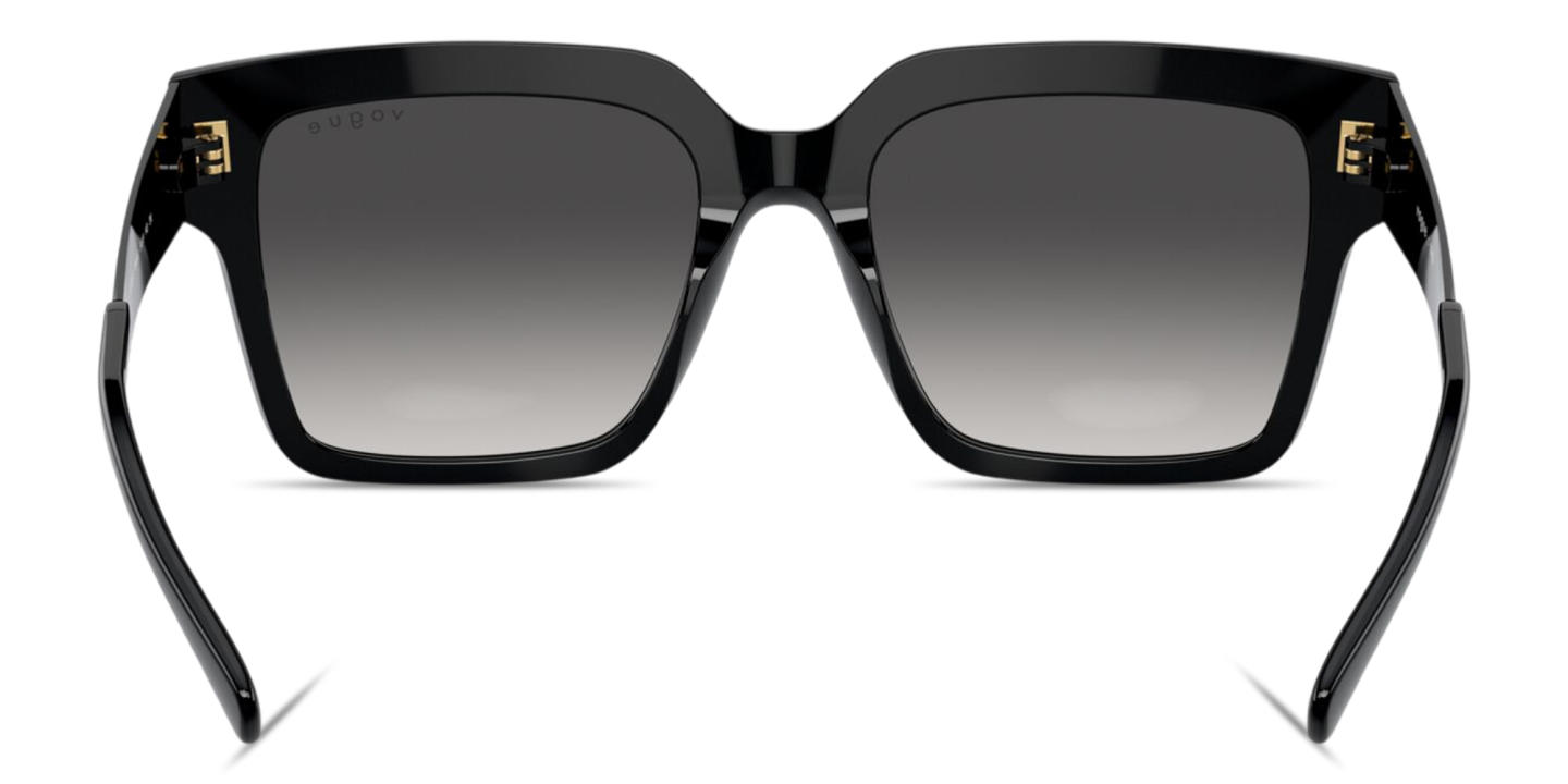 Shop Vogue Eyewear Logo Lettering Oversized Square Sunglasses in Black online.