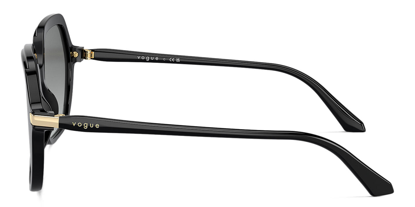 Shop Vogue Eyewear Logo Lettering Oversized Square Sunglasses in Black online.