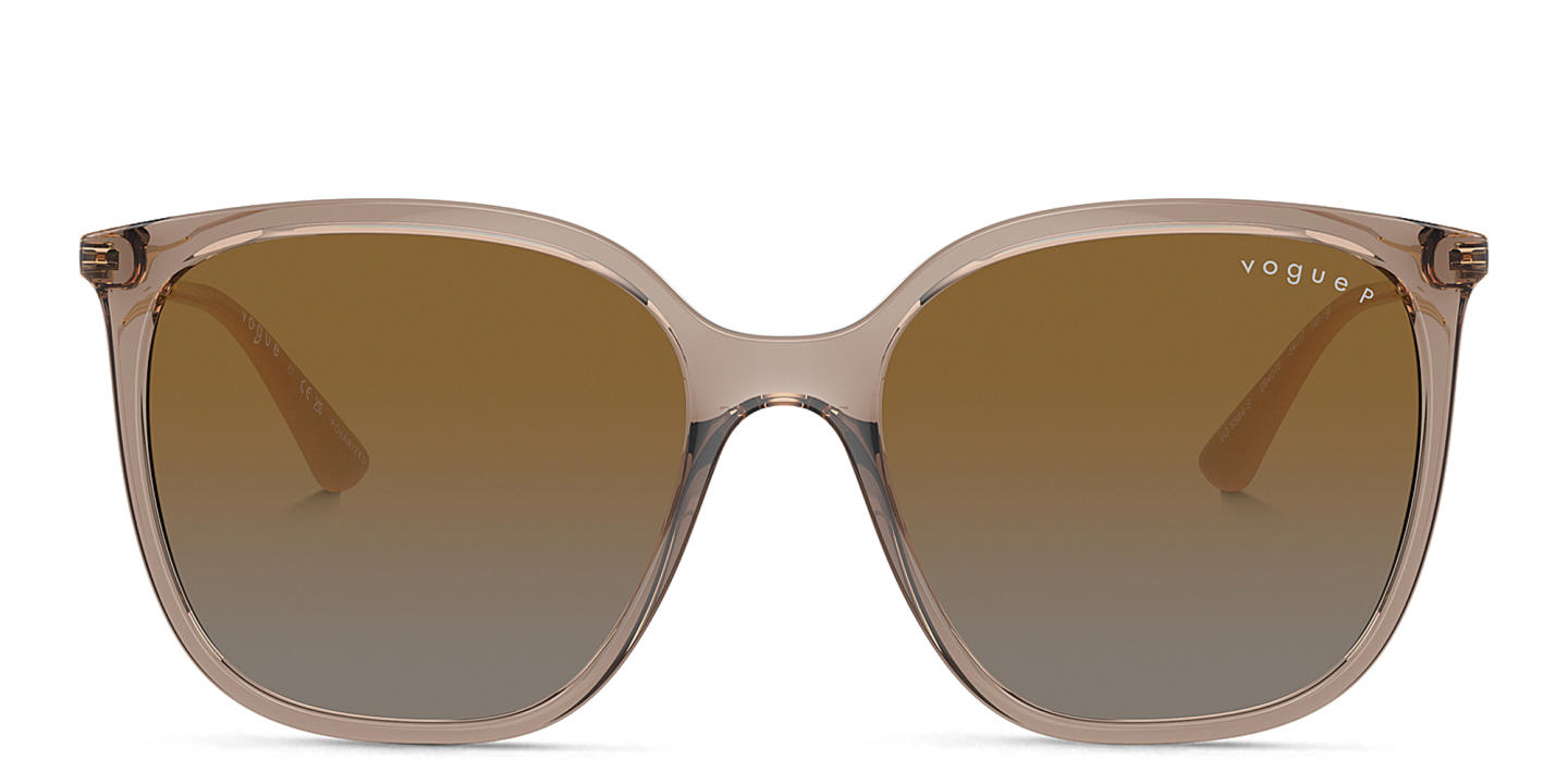 Shop Vogue Eyewear Logo-Engraved Square Sunglasses in Brown online.