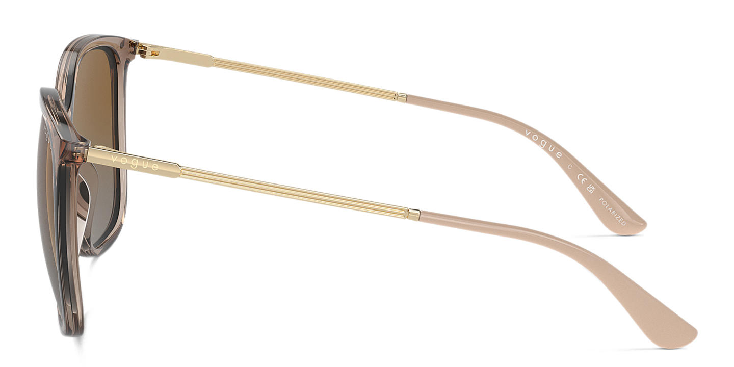 Shop Vogue Eyewear Logo-Engraved Square Sunglasses in Brown online.