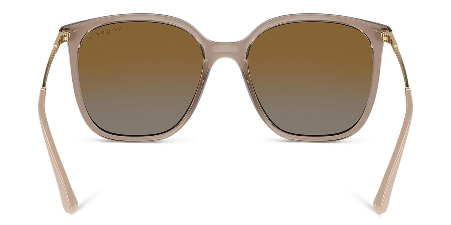 Shop Vogue Eyewear Logo-Engraved Square Sunglasses in Brown online.