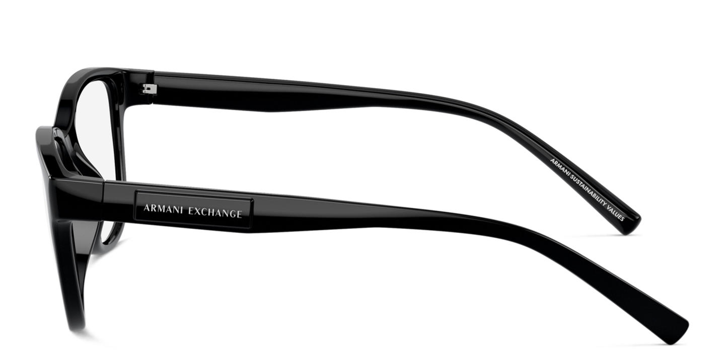 Armani Exchange Logo-Print Cat-Eye Eyeglasses in Black – Product Photo 2