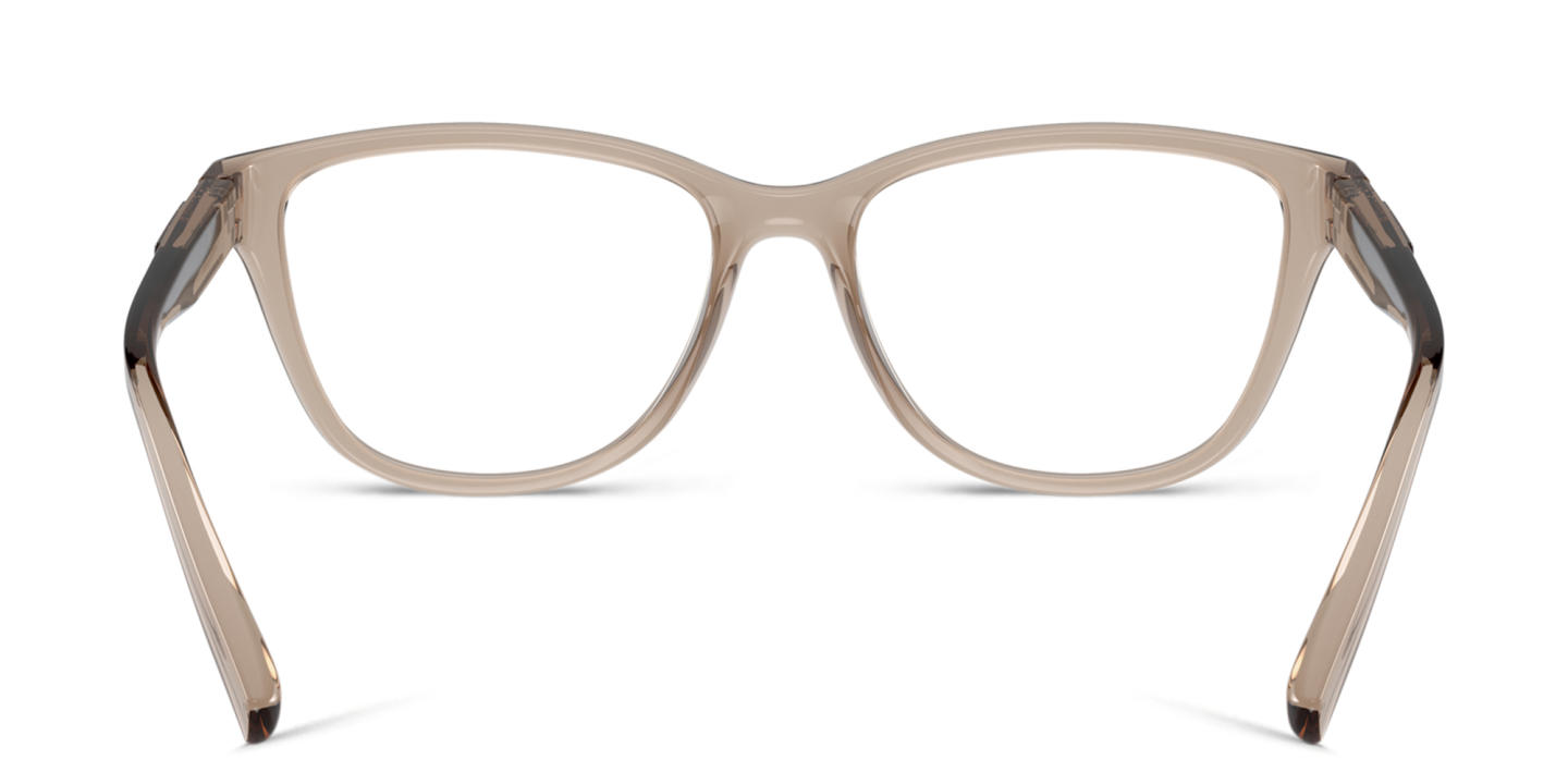 Armani Exchange Logo-Print Cat-Eye Eyeglasses in Transparent Brown – Product Photo 3