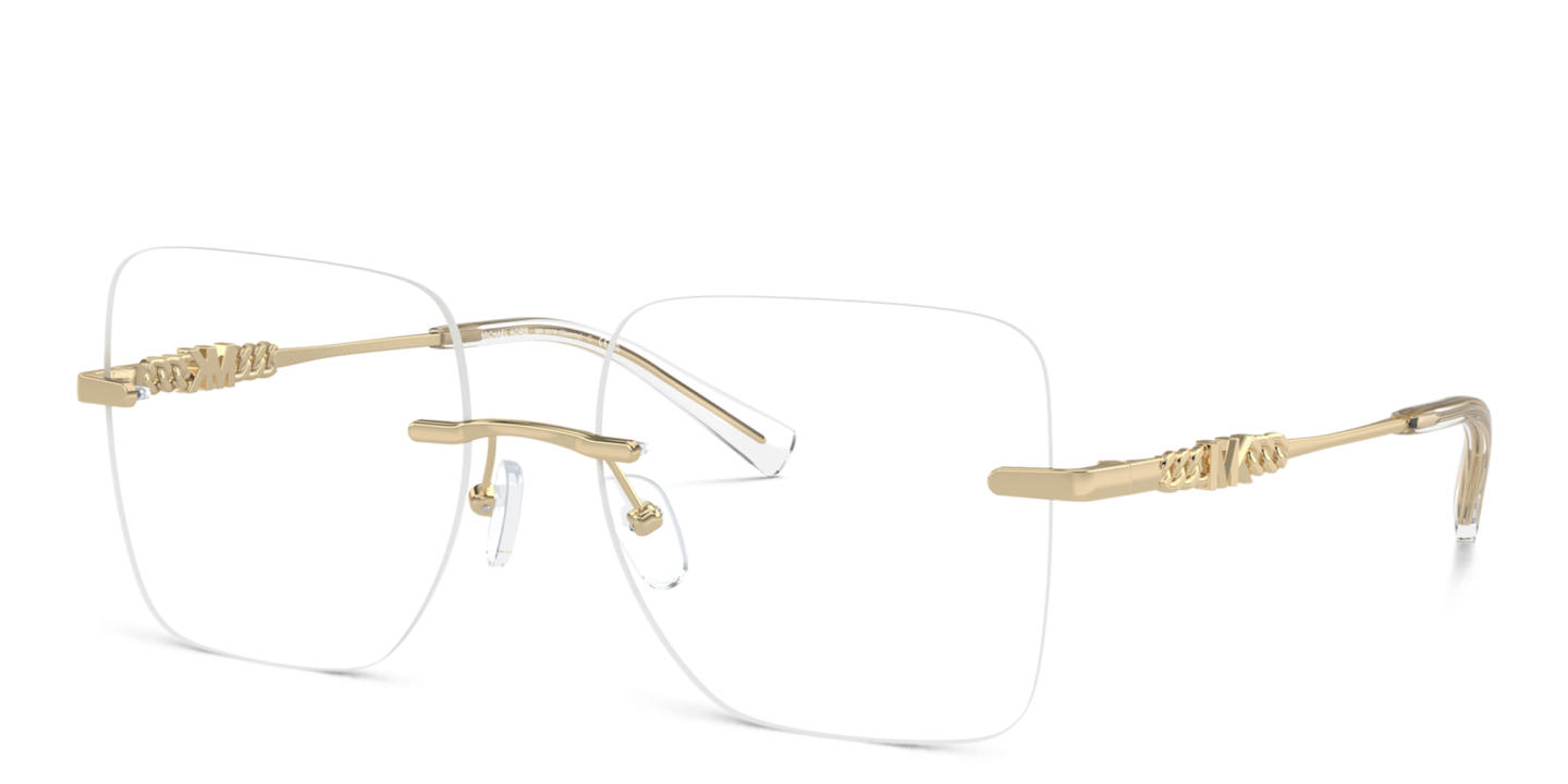 Michael Kors Giverny Rimless Square Eyeglasses in Gold – Product Photo 1