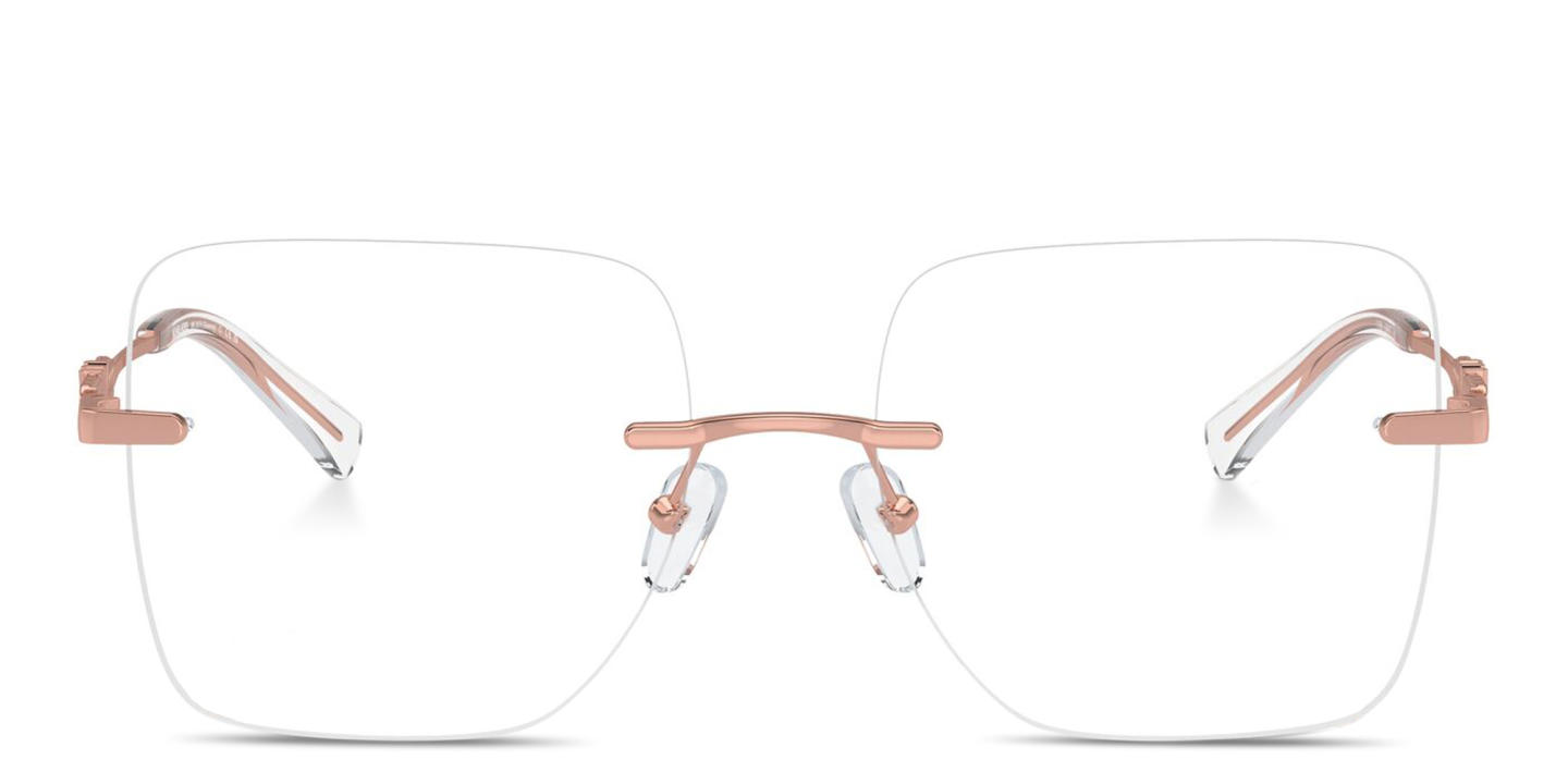 Michael Kors Giverny Rimless Square Eyeglasses in Rose Gold – Product Photo 0