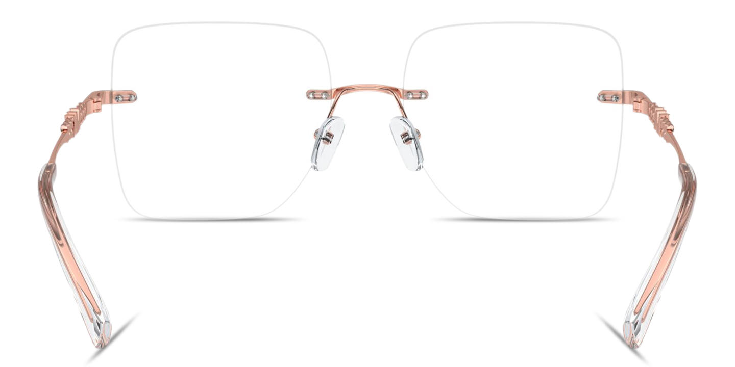 Michael Kors Giverny Rimless Square Eyeglasses in Rose Gold – Product Photo 3