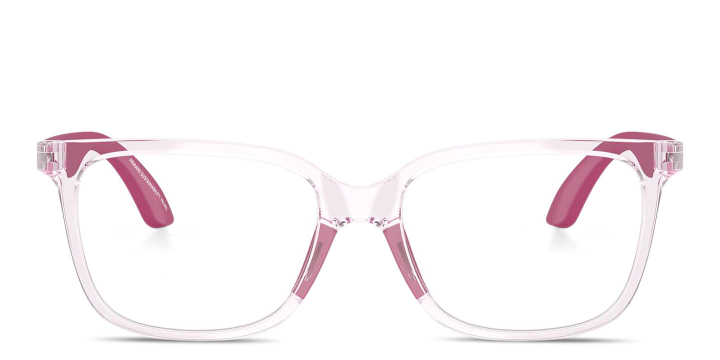 Emporio Armani Eagle Logo Kids Square Eyeglasses in Pink – Product Photo 0