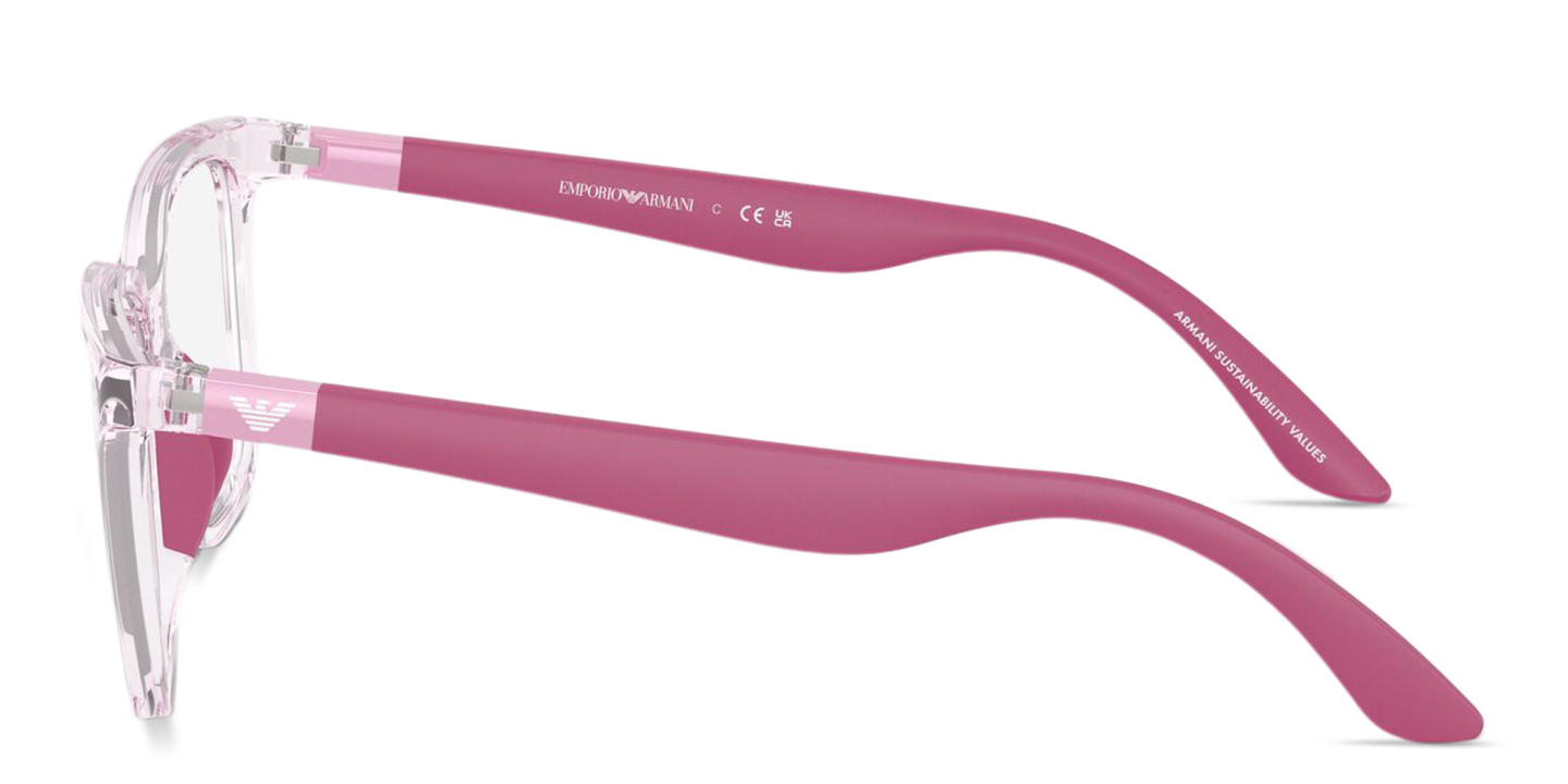 Emporio Armani Eagle Logo Kids Square Eyeglasses in Pink – Product Photo 2