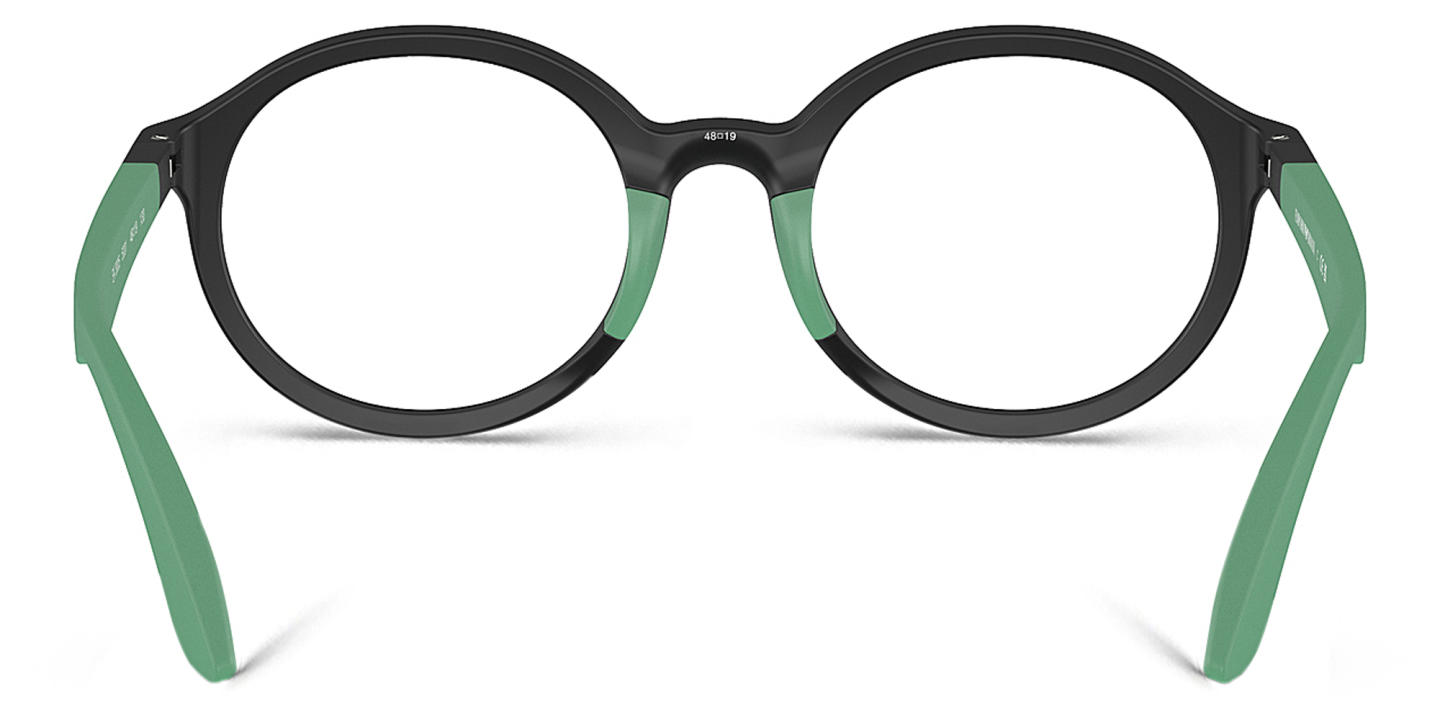 Emporio Armani Eaglo Logo Kids Round Eyeglasses in Black – Product Photo 3