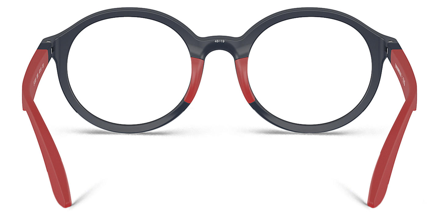Emporio Armani Eaglo Logo Kids Round Eyeglasses in Blue – Product Photo 3