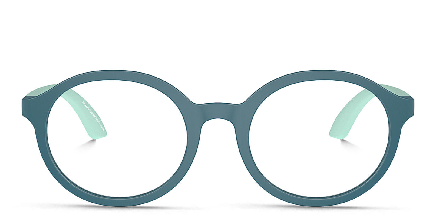 Emporio Armani Eaglo Logo Kids Round Eyeglasses in Blue – Product Photo 0