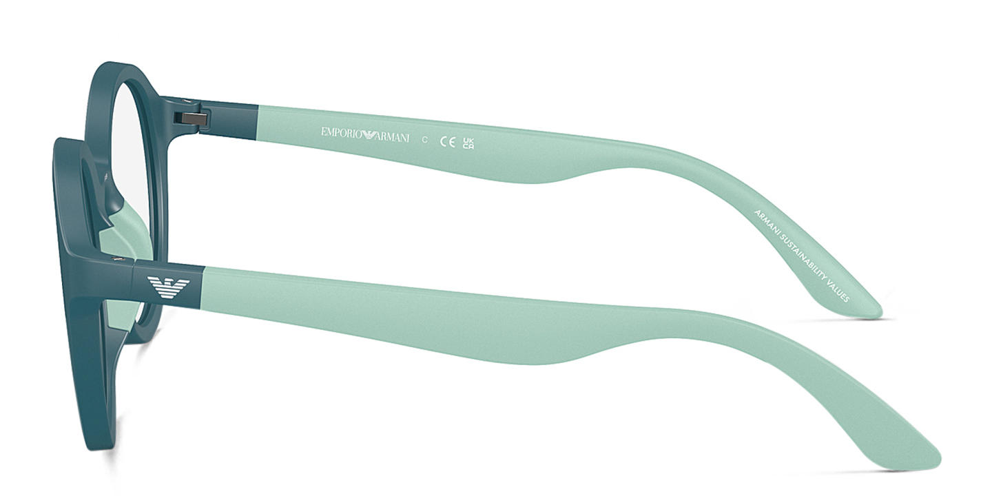 Emporio Armani Eaglo Logo Kids Round Eyeglasses in Blue – Product Photo 2