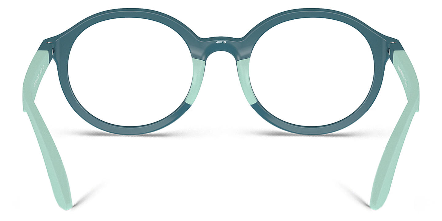 Emporio Armani Eaglo Logo Kids Round Eyeglasses in Blue – Product Photo 3