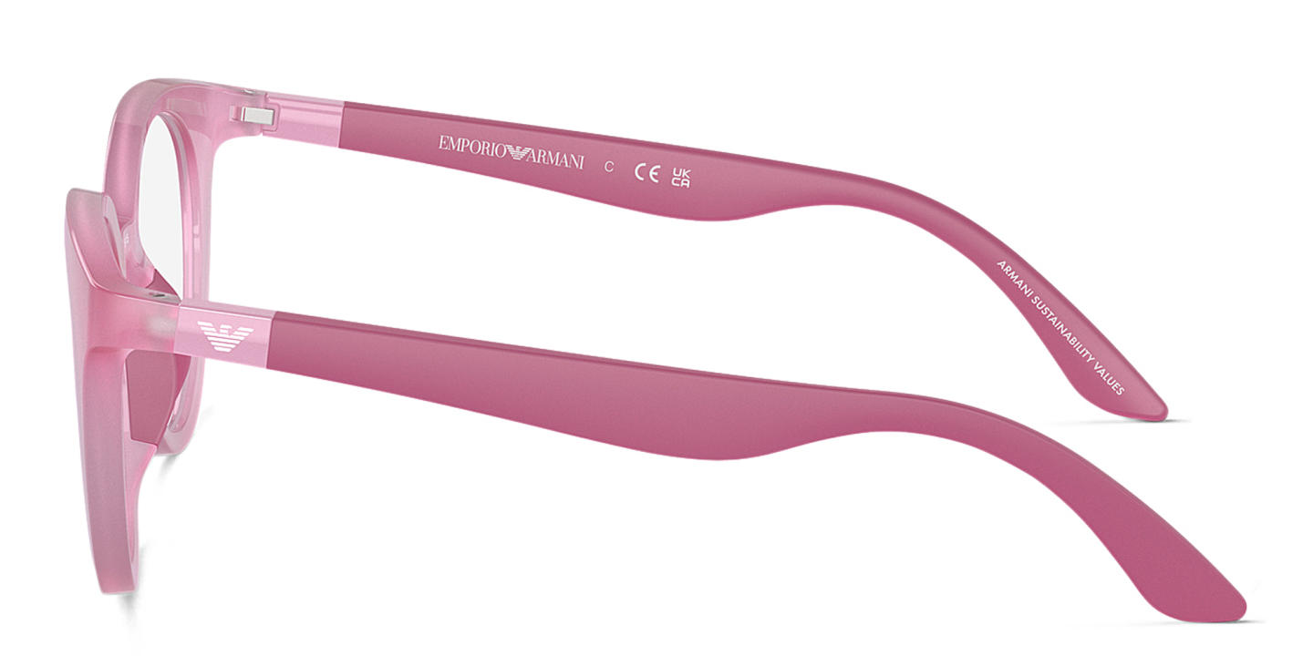 Shop Emporio Armani Junior Eaglo Logo Kids Panthos Eyeglasses in Pink online.
