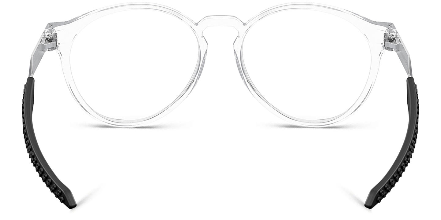 Shop Oakley Exchange R Round Eyeglasses in Clear online.