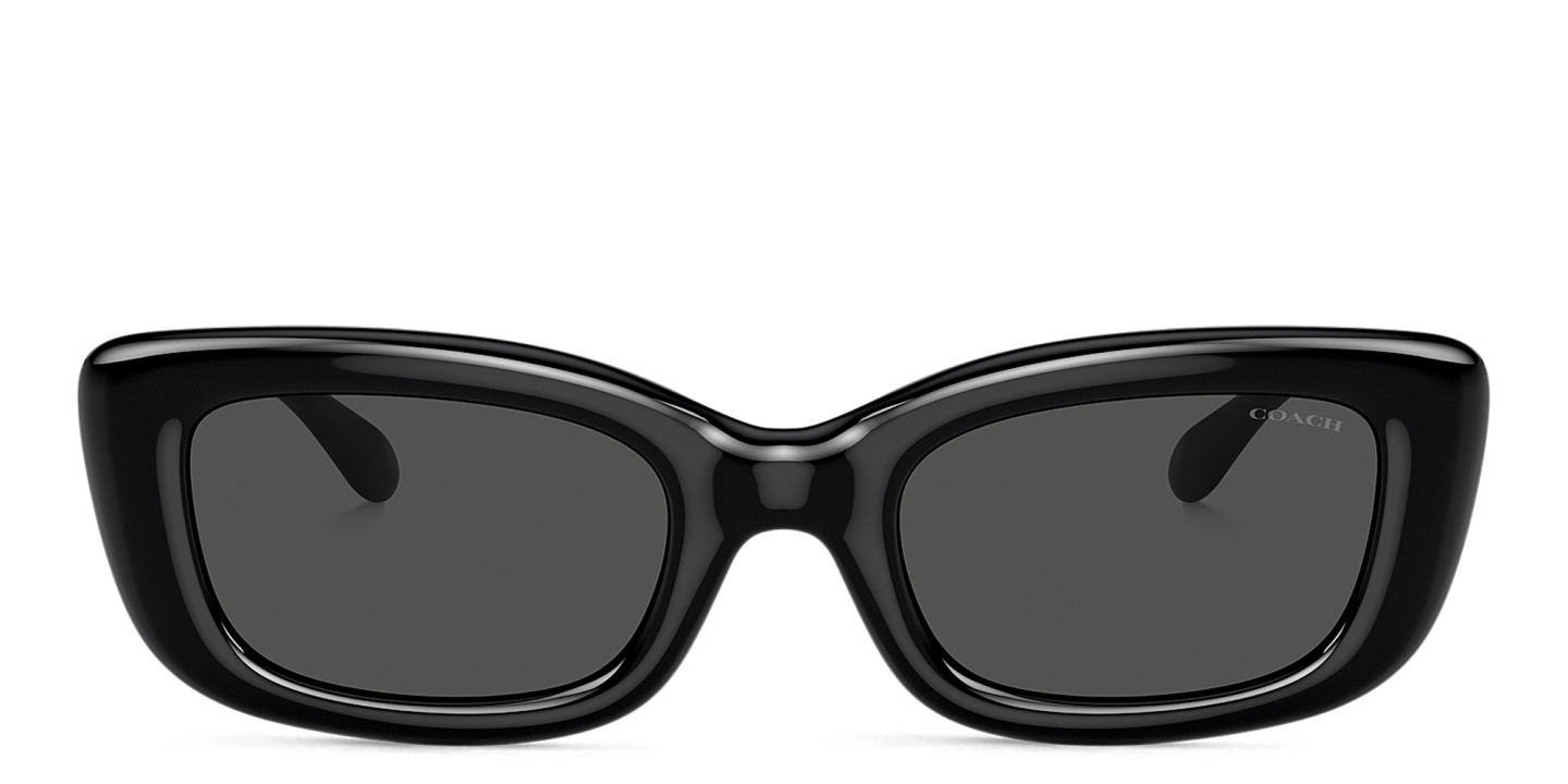 Shop Coach C Motif Rectangle Sunglasses in Black online.