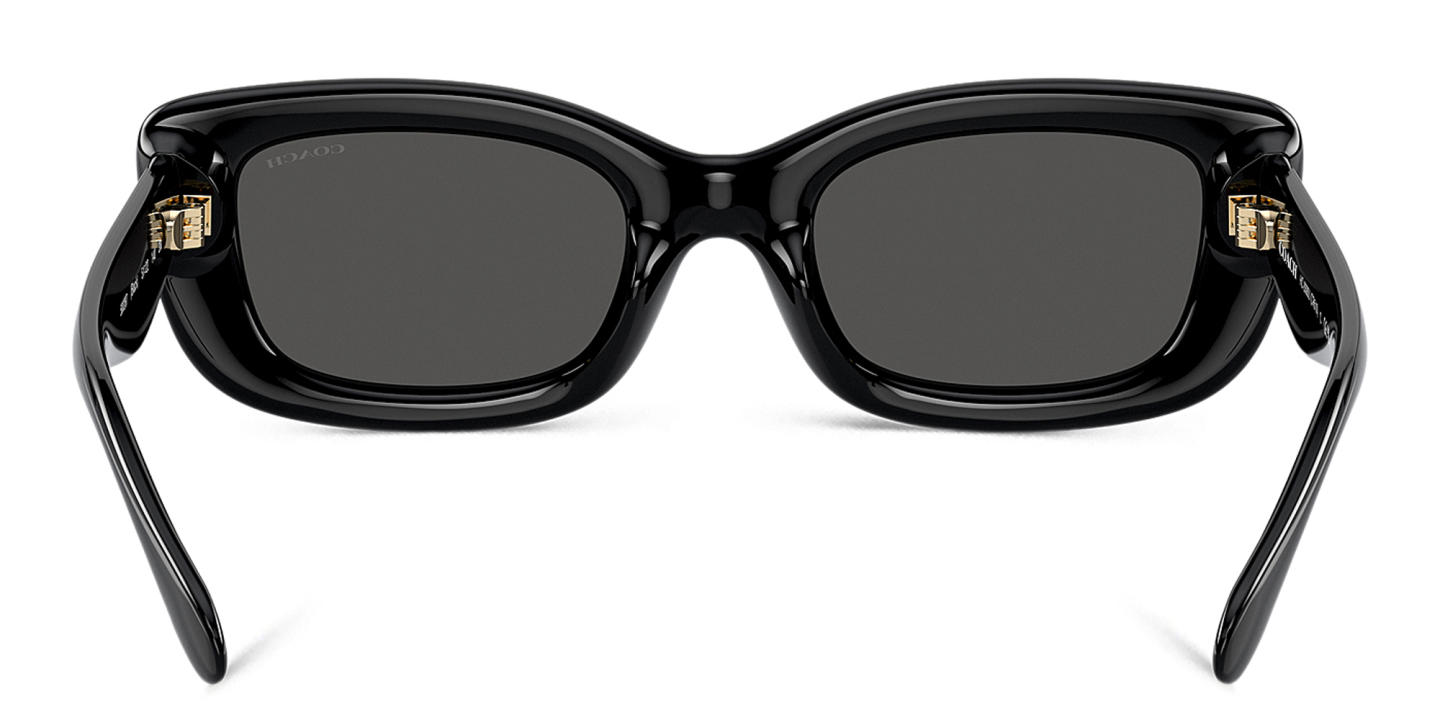 Shop Coach C Motif Rectangle Sunglasses in Black online.